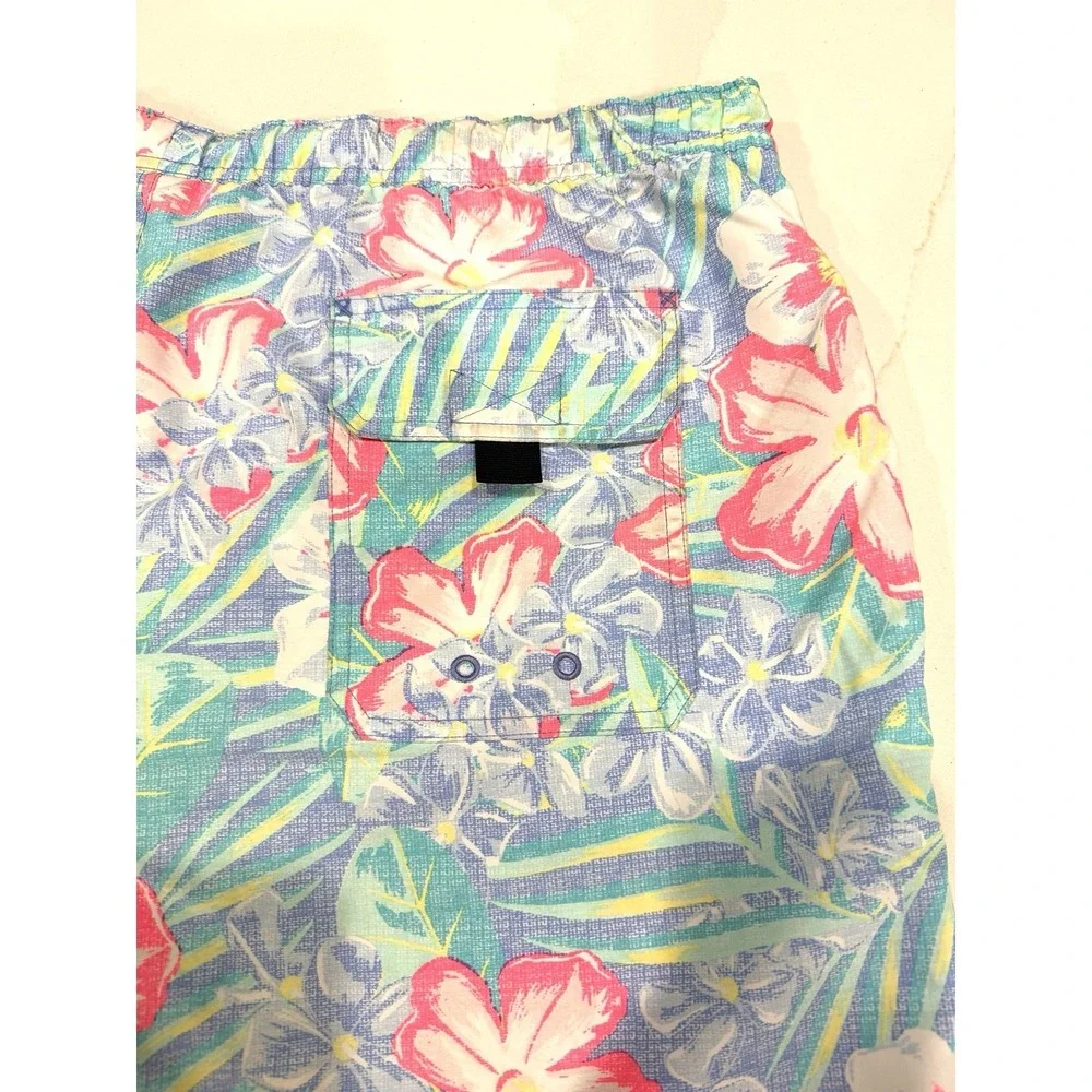 Vineyard Vines Swim Trunks Mens XL Multicolor Tropical Floral Pockets Liner‎